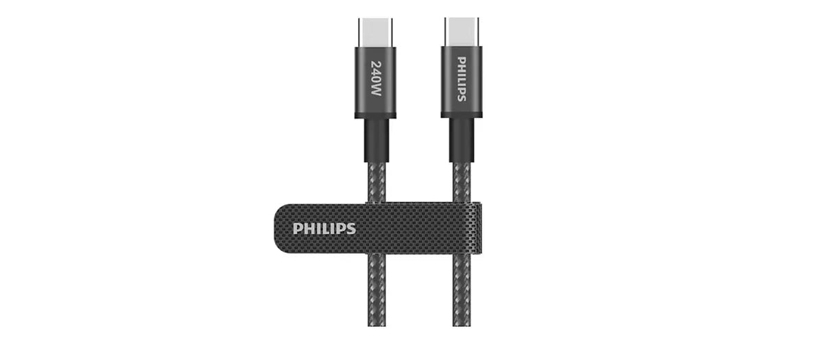 Philips USB-C to USB-C , 1m or 2m Max 5A (240W) Works with CarPlay